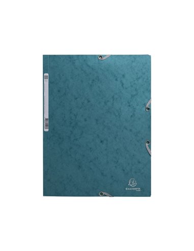 CHEMISE 3 RABATS EXACOMPTA SKANDI A4 CARTE LUSTREE 400GR FERMETURE ELASTIQUE COLORIS ASSORTIS