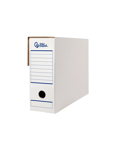 BOITE A ARCHIVES LIDERPAPEL CARTON RECYCLE DIN A4 325G/M2 DOS 100MM 360X100X255MM COLORIS BLANC