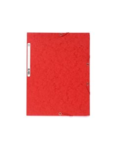 CHEMISE EXACOMPTA CARTE LUSTRÉE 5/10E 400G 3 RABATS ET ÉLASTIQUE A4 FORMAT 240X320MM COLORIS ROUGE 2