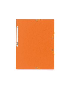 CHEMISE EXACOMPTA CARTE LUSTRÉE 5/10E 400G 3 RABATS ET ÉLASTIQUE A4 FORMAT 240X320MM COLORIS ORANGE 2