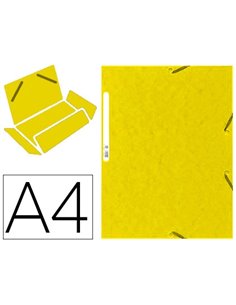 CHEMISE EXACOMPTA CARTE LUSTRÉE 5/10E 400G 3 RABATS ET ÉLASTIQUE A4 FORMAT 240X320MM COLORIS JAUNE