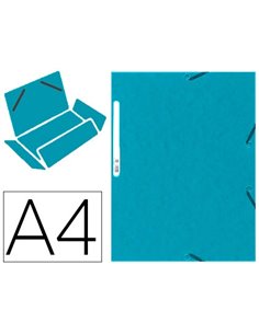 CHEMISE EXACOMPTA CARTE LUSTRÉE 5/10E 400G 3 RABATS ET ÉLASTIQUE A4 FORMAT 240X320MM COLORIS BLEU