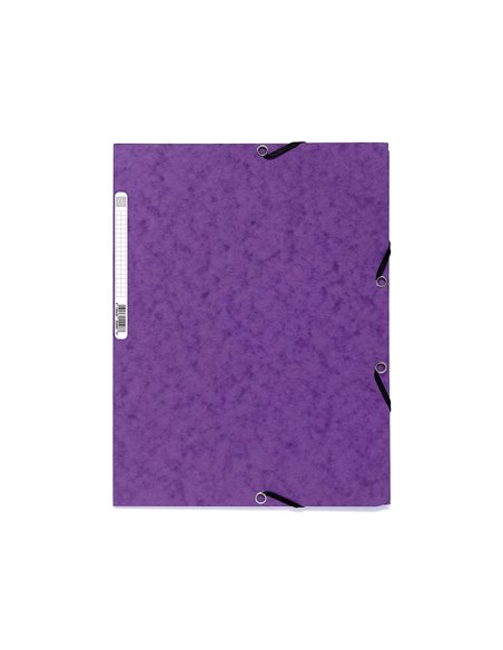CHEMISE EXACOMPTA CARTE LUSTRÉE 5/10E 400G 3 RABATS ET ÉLASTIQUE A4 FORMAT 240X320MM COLORIS VIOLET
