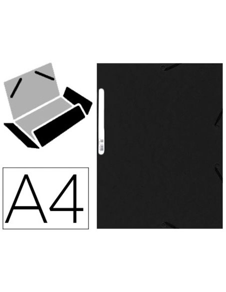 CHEMISE EXACOMPTA CARTE LUSTRÉE 5/10E 400G 3 RABATS ET ÉLASTIQUE A4 FORMAT 240X320MM COLORIS NOIR