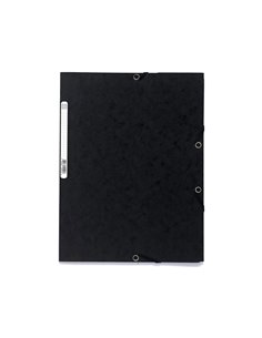 CHEMISE EXACOMPTA CARTE LUSTRÉE 5/10E 400G 3 RABATS ET ÉLASTIQUE A4 FORMAT 240X320MM COLORIS NOIR 2