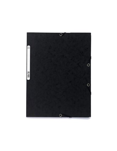 CHEMISE EXACOMPTA CARTE LUSTRÉE 5/10E 400G 3 RABATS ET ÉLASTIQUE A4 FORMAT 240X320MM COLORIS NOIR
