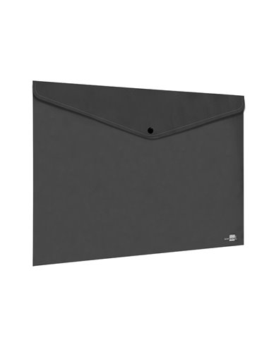POCHETTE ENVELOPPE LIDERPAPEL POLYPROPYLENE 180 MICRONS A3  420X297MM 50F FERMETURE BOUTON RESISTANT NOIR OPAQUE