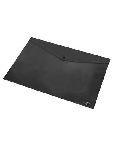 POCHETTE ENVELOPPE LIDERPAPEL POLYPROPYLENE 180 MICRONS A3  420X297MM 50F FERMETURE BOUTON RESISTANT NOIR OPAQUE