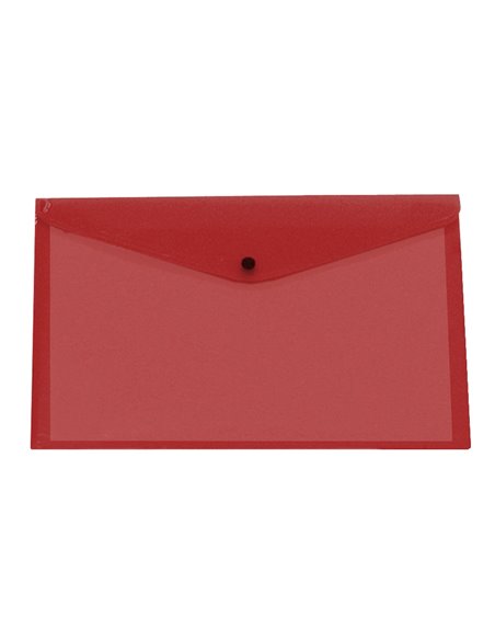 POCHETTE ENVELOPPE LIDERPAPEL POLYPROPYLENE 180 MICRONS A3  420X297MM 50F FERMETURE BOUTON RESISTANT ROUGE
