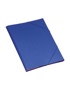 Chemise de classement Dohe 12 pochettes - Format Folio - Carton laminé - Fermeture élastique - Bleu