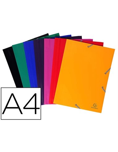 CHEMISE EXACOMPTA POLYPROPYLÈNE 4/10E OPAQUE ÉCO 3 RABATS ÉLASTIQUES A4+ 240X320MM COLORIS ASSORTIS