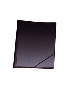 Chemise de classement Dohe 12 pochettes - Format Folio - Carton laminé - Fermeture élastique - Noir