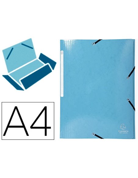 CHEMISE EXACOMPTA IDERAMA CARTE LUSTRÉE PELLICULÉE 425G 3 RABATS ÉLASTIQUE A4+ 240X320MM COLORIS ASSORTIS