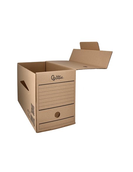 BOITE A ARCHIVES LIDERPAPEL CARTON RECYCLE 400G/M2 DOS  200MM KRAFT 367X200X251MM