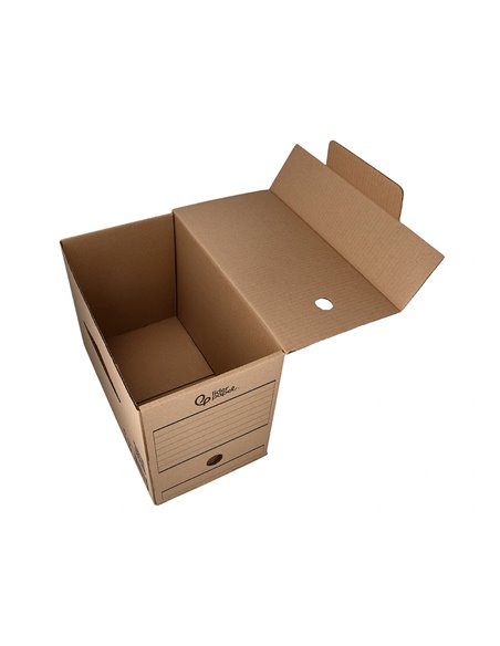 BOITE A ARCHIVES LIDERPAPEL CARTON RECYCLE 400G/M2 DOS  200MM KRAFT 367X200X251MM