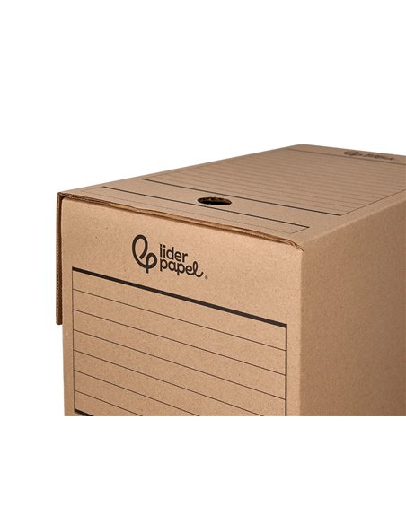BOITE A ARCHIVES LIDERPAPEL CARTON RECYCLE 400G/M2 DOS  200MM KRAFT 367X200X251MM