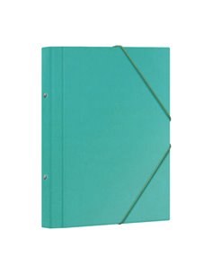 Chemise de classement Dohe 12 pochettes - Format Folio - Carton laminé - Fermeture élastique - Vert clair