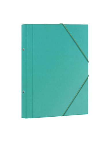 Chemise de classement Dohe 12 pochettes - Format Folio - Carton laminé - Fermeture élastique - Vert clair