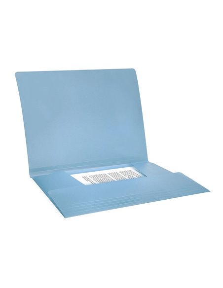 CHEMISE LIDERPAPEL POLYPROPYLENE DOS FLEXIBLE A4 210X297MM 4/10E 3 RABATS 100F ELASTIQUE BLEU CIEL OPAQUE