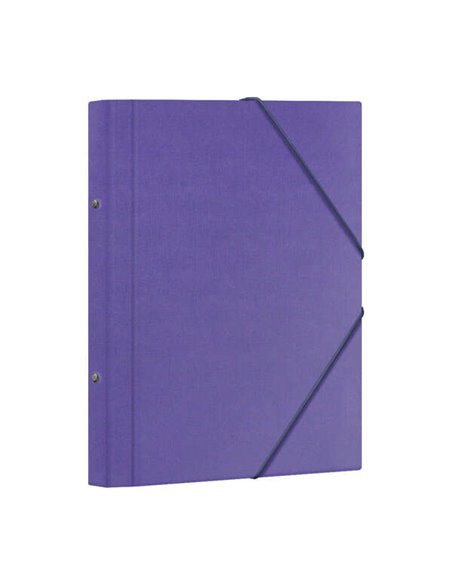 Chemise de classement Dohe 12 pochettes - Format Folio - Carton laminé - Fermeture élastique - Violet