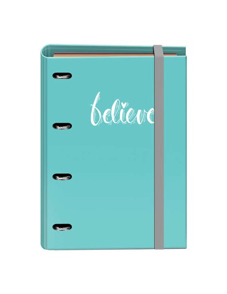 Chemise de recharge Dohe format A4 - 4 anneaux mixtes de 35 mm - Fermeture élastique en caoutchouc - Recharge de 100 feuilles de