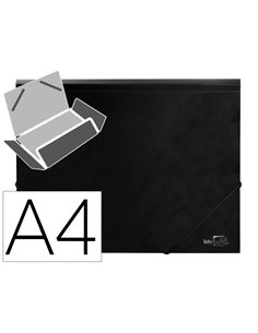 CHEMISE LIDERPAPEL POLYPROPYLÈNE DOS FLEXIBLE A4 210X297MM 4/10E 3 RABATS ÉLASTIQUE 100F COLORIS NOIR OPAQUE