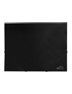 CHEMISE LIDERPAPEL POLYPROPYLÈNE DOS FLEXIBLE A4 210X297MM 4/10E 3 RABATS ÉLASTIQUE 100F COLORIS NOIR OPAQUE 2