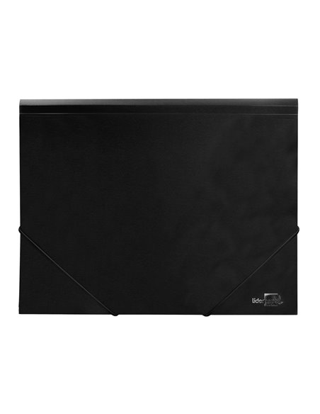 CHEMISE LIDERPAPEL POLYPROPYLÈNE DOS FLEXIBLE A4 210X297MM 4/10E 3 RABATS ÉLASTIQUE 100F COLORIS NOIR OPAQUE