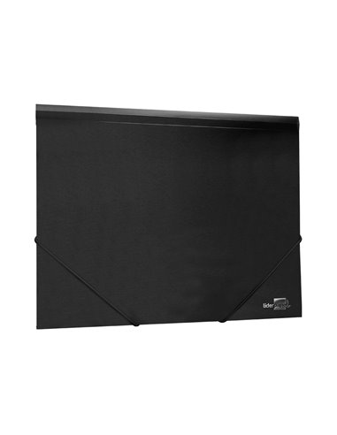 CHEMISE LIDERPAPEL POLYPROPYLÈNE DOS FLEXIBLE A4 210X297MM 4/10E 3 RABATS ÉLASTIQUE 100F COLORIS NOIR OPAQUE