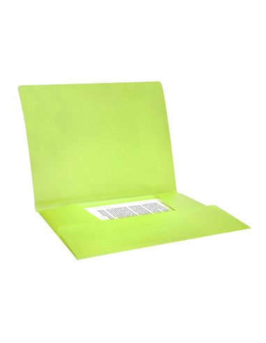 CHEMISE LIDERPAPEL POLYPROPYLENE DOS FLEXIBLE A4 210X297MM 4/10E 3 RABATS 100F ELASTIQUE JAUNE FLUO OPAQUE