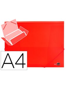 CHEMISE LIDERPAPEL POLYPROPYLÈNE DOS FLEXIBLE A4 210X297MM 4/10E 3 RABATS ÉLASTIQUE 100F COLORIS ROUGE TRANSLUCIDE