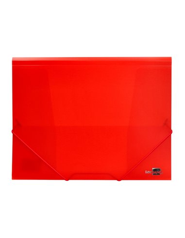 CHEMISE LIDERPAPEL POLYPROPYLÈNE DOS FLEXIBLE A4 210X297MM 4/10E 3 RABATS ÉLASTIQUE 100F COLORIS ROUGE TRANSLUCIDE