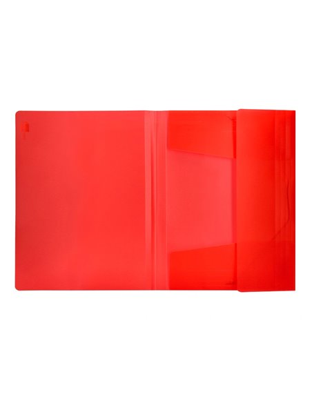 CHEMISE LIDERPAPEL POLYPROPYLÈNE DOS FLEXIBLE A4 210X297MM 4/10E 3 RABATS ÉLASTIQUE 100F COLORIS ROUGE TRANSLUCIDE