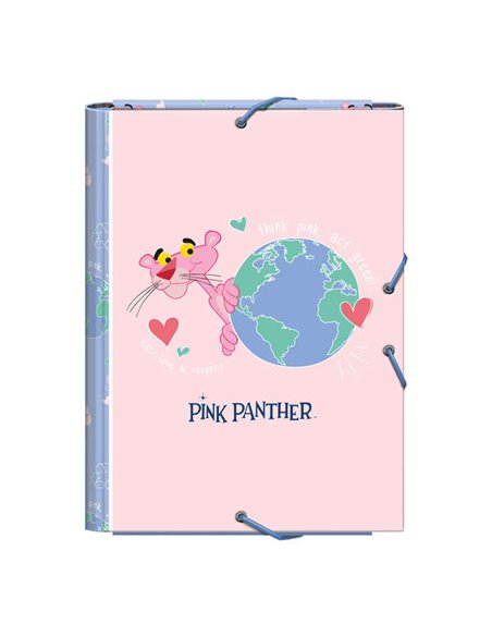 Chemise cartonnée Dohe doublée de papier imprimé - avec 3 rabats et pages de garde imprimées - Fermeture élastique bleue