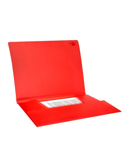 CHEMISE LIDERPAPEL POLYPROPYLÈNE DOS FLEXIBLE A4 210X297MM 4/10E 3 RABATS ÉLASTIQUE 100F COLORIS ROUGE TRANSLUCIDE