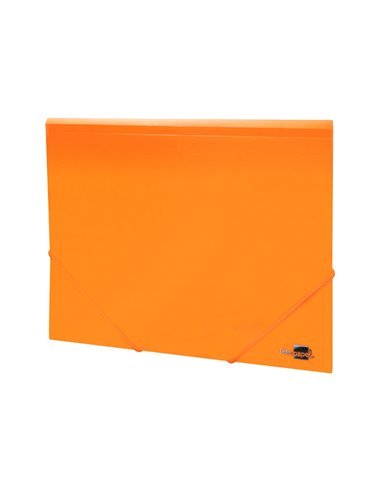 CHEMISE LIDERPAPEL POLYPROPYLENE DOS FLEXIBLE A4 210X297MM 4/10E 3 RABATS 100F ELASTIQUE ORANGE FLUO OPAQUE