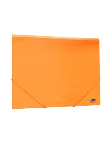 CHEMISE LIDERPAPEL POLYPROPYLENE DOS FLEXIBLE A4 210X297MM 4/10E 3 RABATS 100F ELASTIQUE ORANGE FLUO OPAQUE