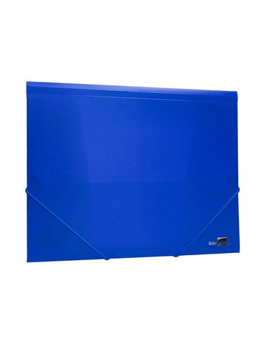 CHEMISE LIDERPAPEL POLYPROPYLÈNE DOS FLEXIBLE A4 210X297MM 4/10E 3 RABATS ÉLASTIQUE 100F COLORIS BLEU TRANSLUCIDE