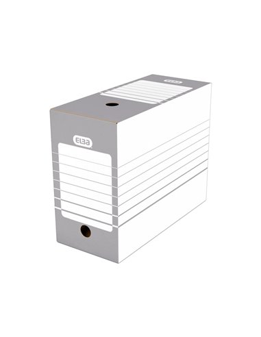 BOÎTE ARCHIVES ELBA CARTON 466X440MM DOS 150MM SYSTÈME MONTAGE AUTOMATIQUE COLORIS GRIS