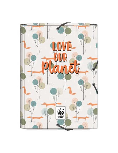 Chemise cartonnée Dohe doublée de papier imprimé en quadrichromie - avec 3 rabats et pages de garde imprimées - Fermeture élasti