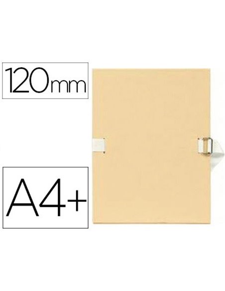 CHEMISE EXACOMPTA CARTON PAPIER TOILÉ 240X320MM DOS EXTENSIBLE 120MM SANGLE COTON BOUCLE CRANTÉE COLORIS MASTIC