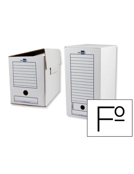 BOITE A ARCHIVES LIDERPAPEL CARTON RECYCLE 325G/M2 DOS  200MM 367X200X251MM COLORIS BLANC