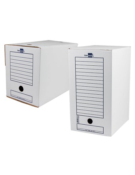 BOITE A ARCHIVES LIDERPAPEL CARTON RECYCLE 325G/M2 DOS  200MM 367X200X251MM COLORIS BLANC