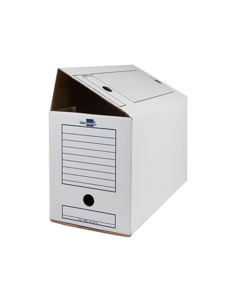 BOITE A ARCHIVES LIDERPAPEL CARTON RECYCLE 325G/M2 DOS  200MM 367X200X251MM COLORIS BLANC
