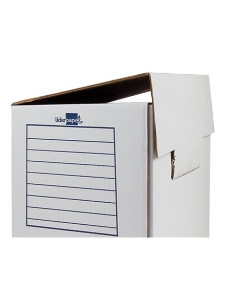 BOITE A ARCHIVES LIDERPAPEL CARTON RECYCLE 325G/M2 DOS  200MM 367X200X251MM COLORIS BLANC