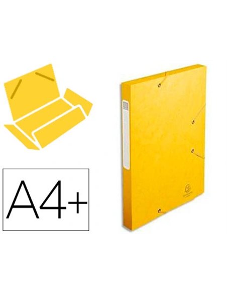 BOÎTE CLASSEMENT EXACOMPTA NATURE FUTURE CARTE LUSTRÉE 5/10E A4+ 240X320MM DOS 25MM 400G COLORIS JAUNE