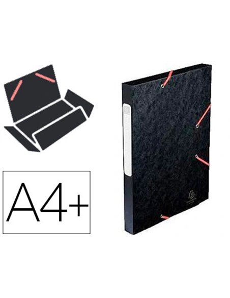 BOÎTE CLASSEMENT EXACOMPTA NATURE FUTURE CARTE LUSTRÉE 5/10E A4+ 240X320MM DOS 25MM 400G COLORIS NOIR