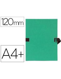CHEMISE EXACOMPTA CARTON PAPIER TOILÉ 240X320MM DOS EXTENSIBLE 120MM SANGLE COTON BOUCLE CRANTÉE COLORIS VERT CLAIR