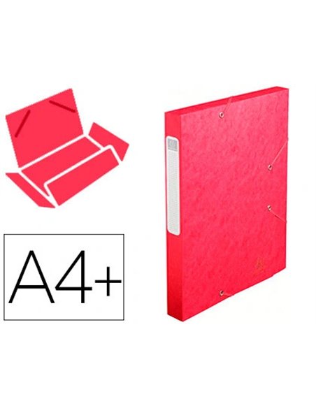 BOÎTE CLASSEMENT EXACOMPTA NATURE FUTURE CARTE LUSTRÉE 7/10E A4+ 240X320MM DOS 40MM 600G COLORIS ROUGE