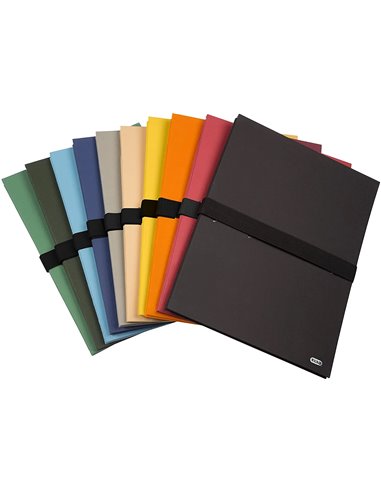 CHEMISE HAMELIN TOILE EXTENSIBLE A4 24X32CM FERMETURE SANGLE VELCRO COLORIS ASSORTIS